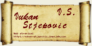 Vukan Stjepović vizit kartica
